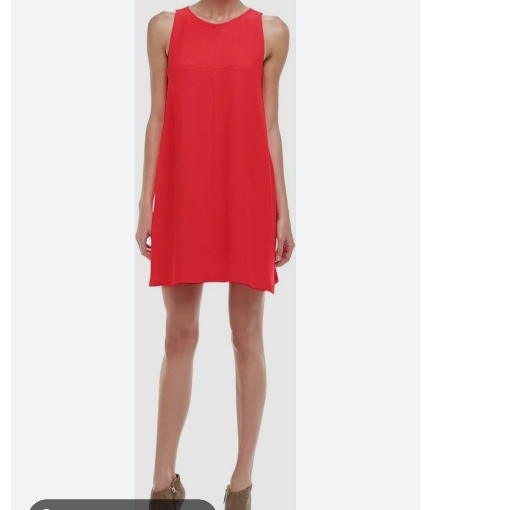 Trina Turk Coral Orange Sleeveless Split Back Shift Dress Womens Size 8